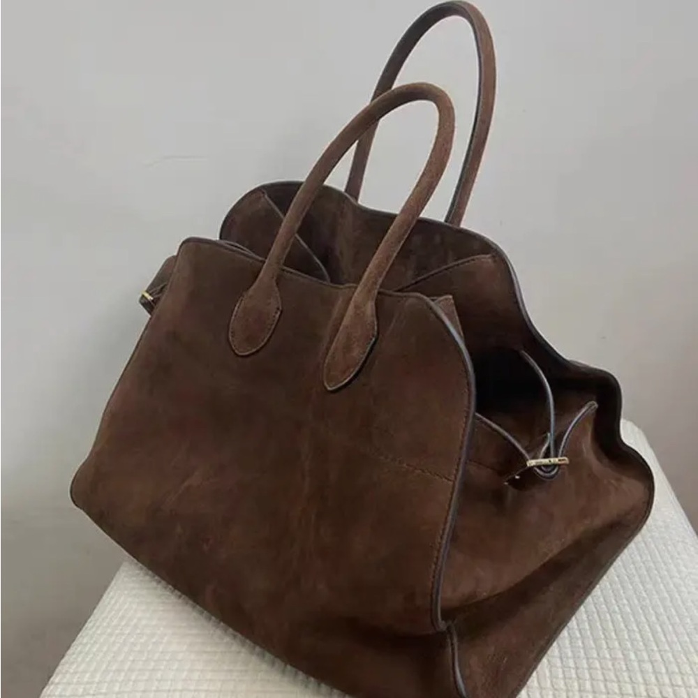 Brown handbag faux suede purse NWT